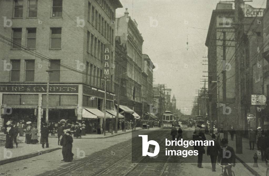 Toronto: Queen Street, Looking East from City Hall Square (b/w photo)