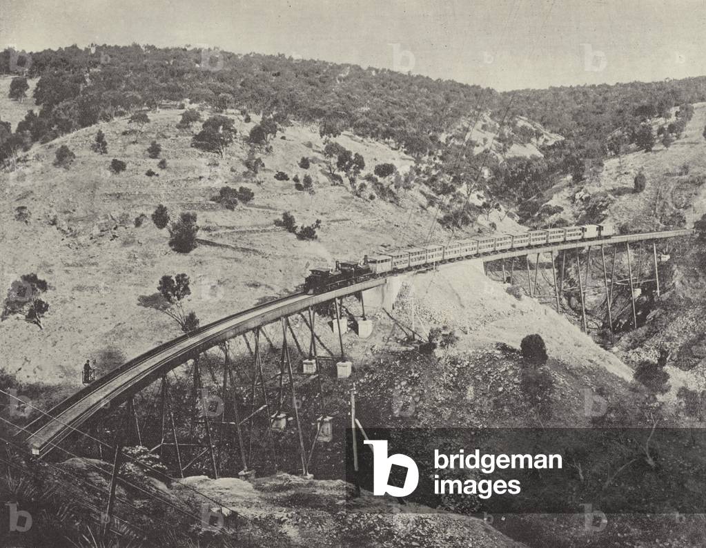 Viaduct on the Adelaide to Melbourne Railway (b/w photo)