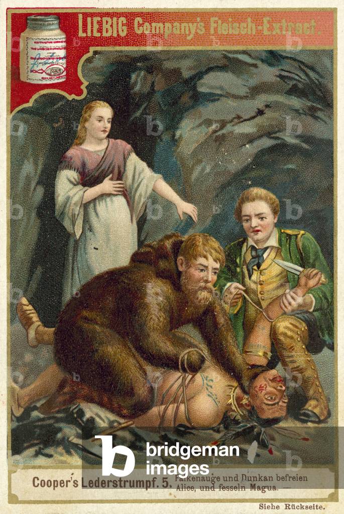 Scene from Last of the Mohicans, by James Fenimore Cooper (chromolitho)