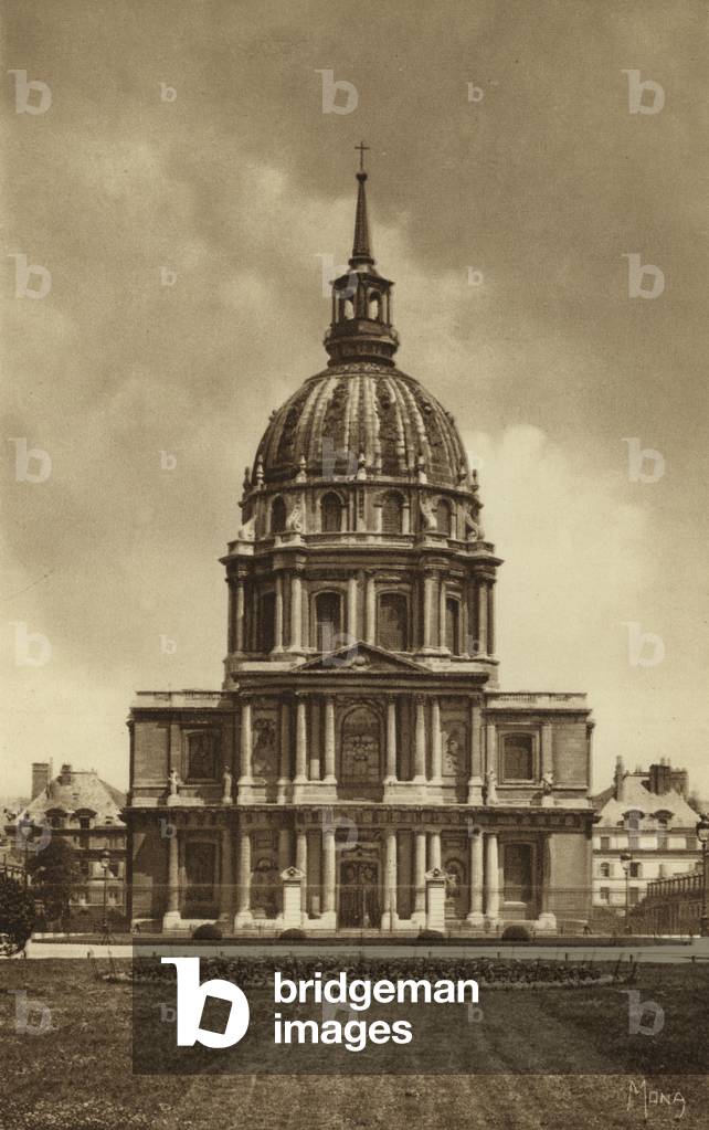 Paris: Eglise et Dome des Invalides (b/w photo)