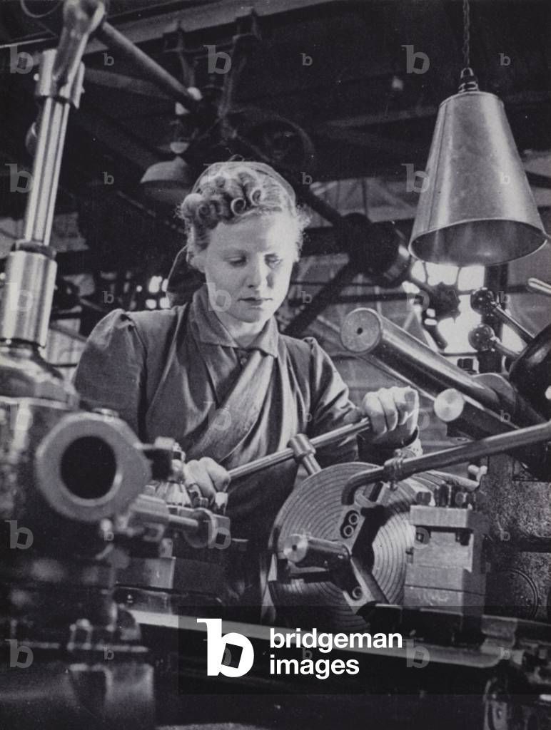 A factory worker (b/w photo)