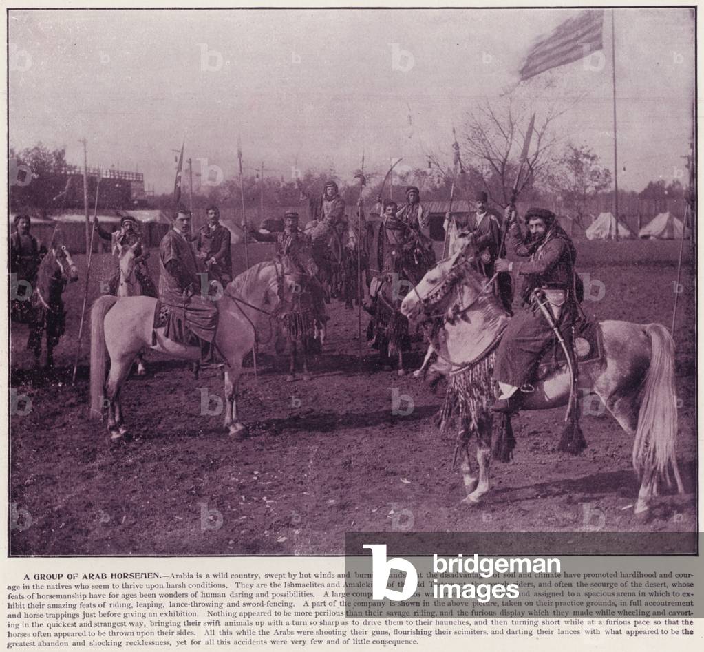 Chicago World's Fair, 1893: A Group of Arab Horsemen (b/w photo)