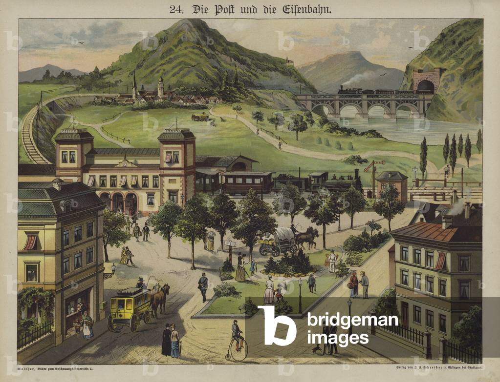 Post and railways (colour litho)