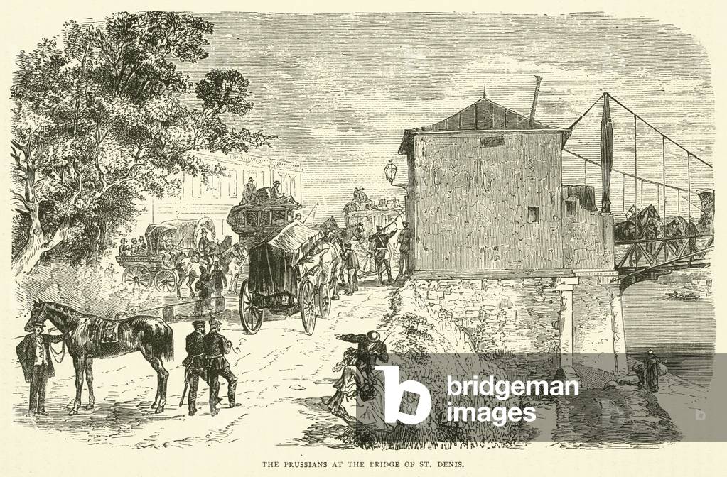 The Prussians at the Bridge of St Denis, January 1871 (engraving)