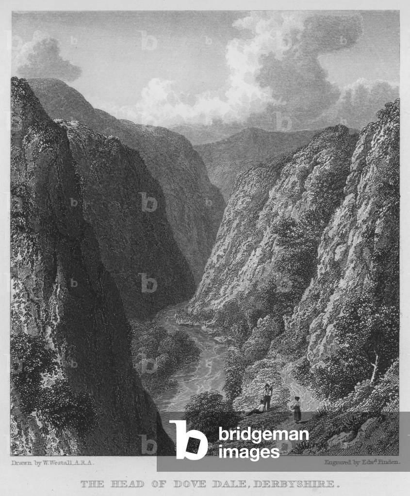 The Head of Dove Dale, Derbyshire (engraving)