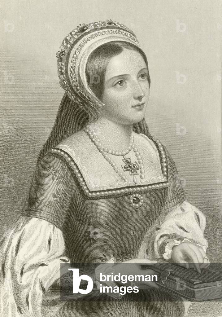 Katherine Parr, 6th wife of king Henry VIII (engraving)