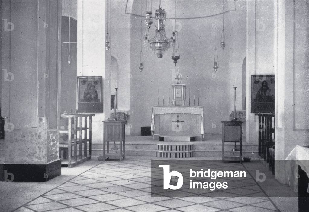 The Interior of the Chapel of Joseph's Workshop (b/w photo)