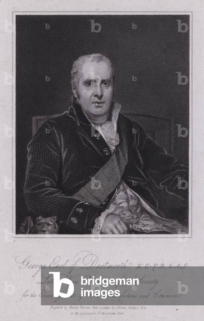 George Legge, 3rd Earl of Dartmouth, British politican and MP (engraving)