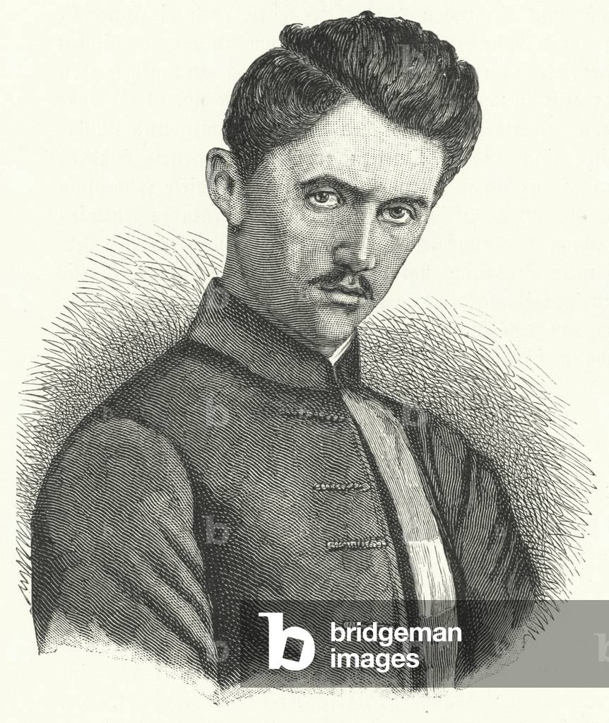Sandor Petofi, Hungarian poet (engraving)