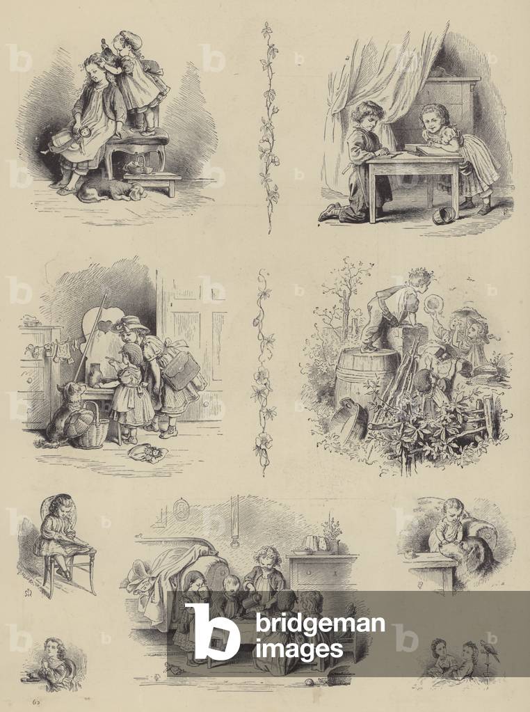 Children playing (engraving)