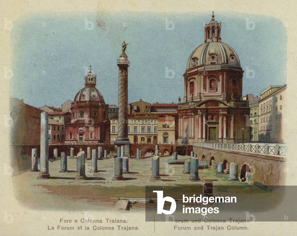 Foro e Colonna Traiana (colour litho)
