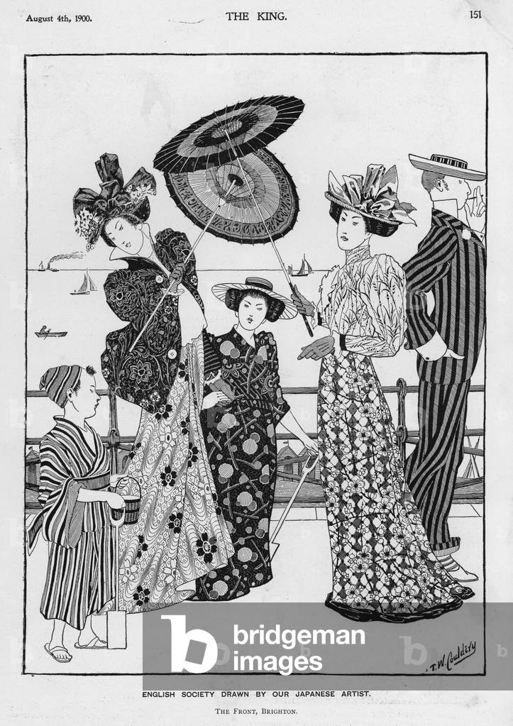English society drawn by a Japanese artist: the front, Brighton (engraving)
