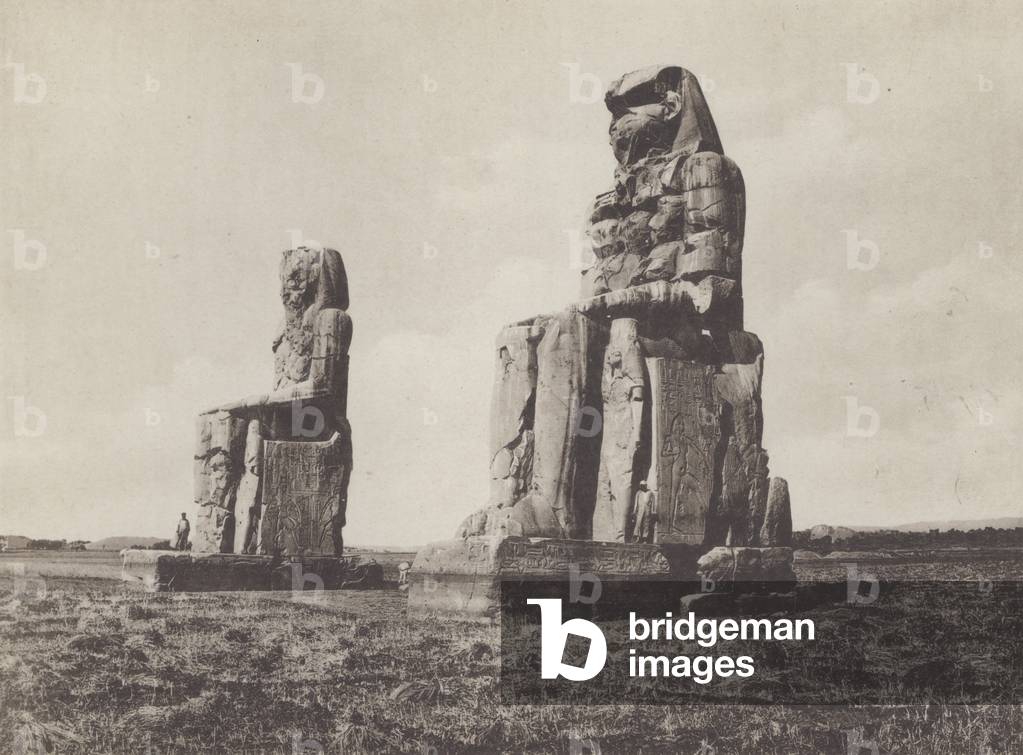 Thebes, Colossi of Memnon (b/w photo)