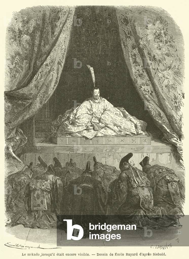Le mikado lorsqu'il etait encore visible (engraving)