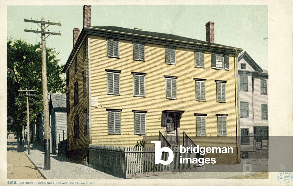 Birthplace of American poet Henry Wadsworth Longfellow, Portland, Maine, USA (colour photo)