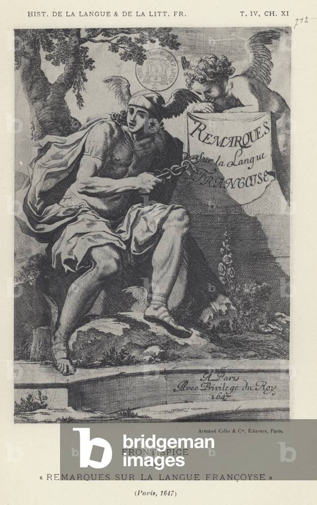 Frontispice Des Remarques Sur La Langue Francoyse, Paris, 1647 (litho)