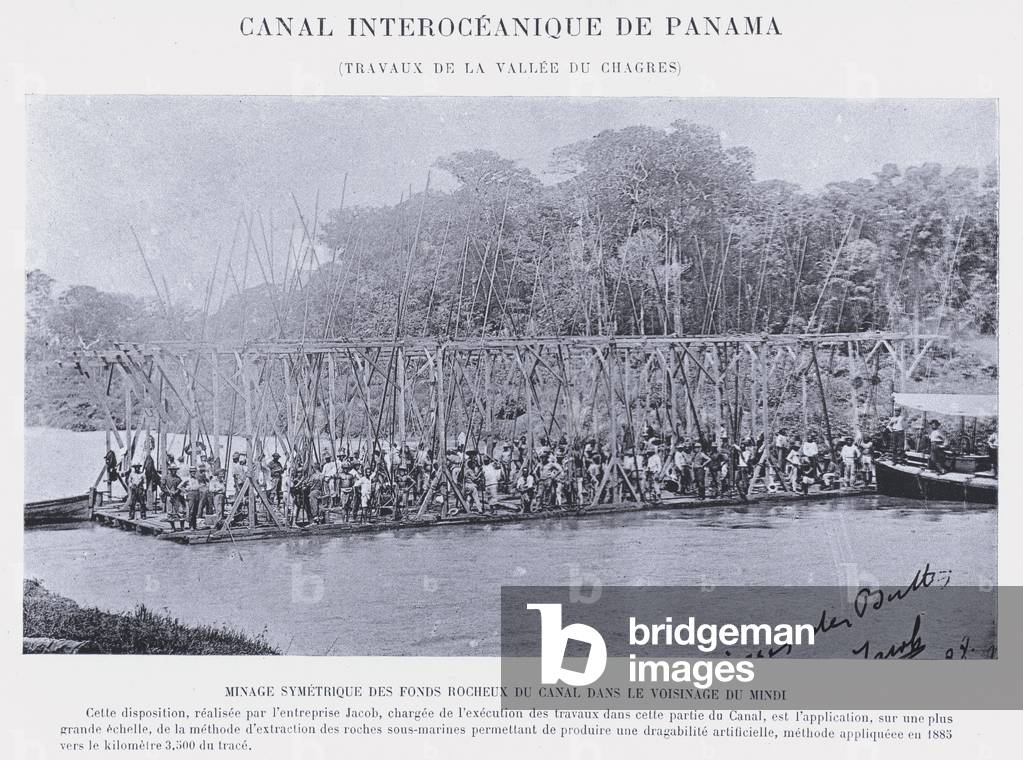 Canal Interoceanique De Panama, Travaux De La Vallee Du Chagres (b/w photo)