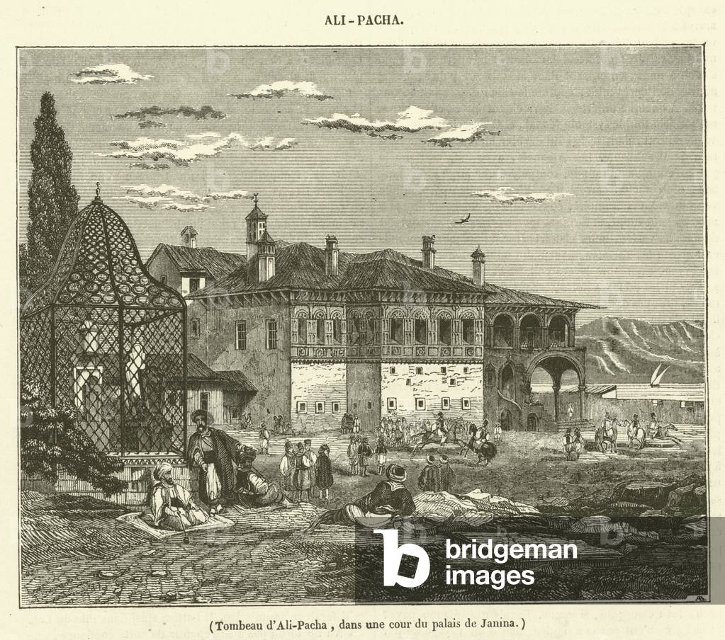 Tombeau d'Ali-Pacha, dans une cour du palais de Janina (engraving)