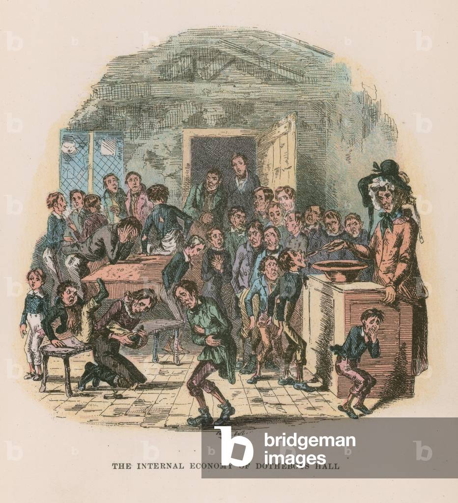 Illustration for Nicholas Nickleby (colour litho)