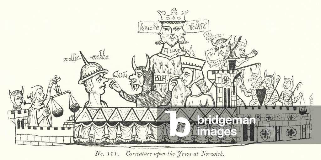 Caricature upon the Jews at Norwich (engraving)