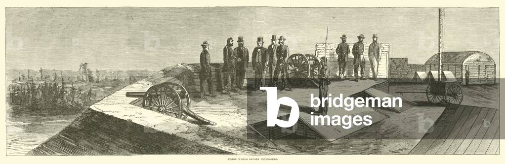 Union works before Petersburg, October 1864 (engraving)