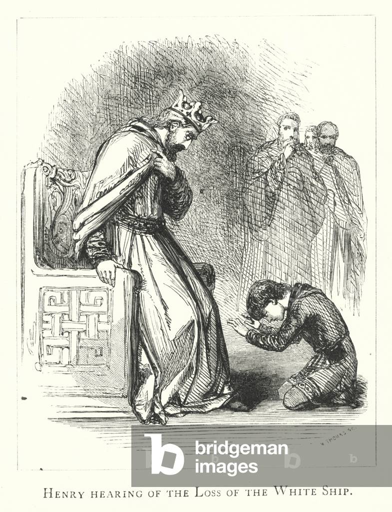 Henry hearing of the Loss of the White Ship (engraving)