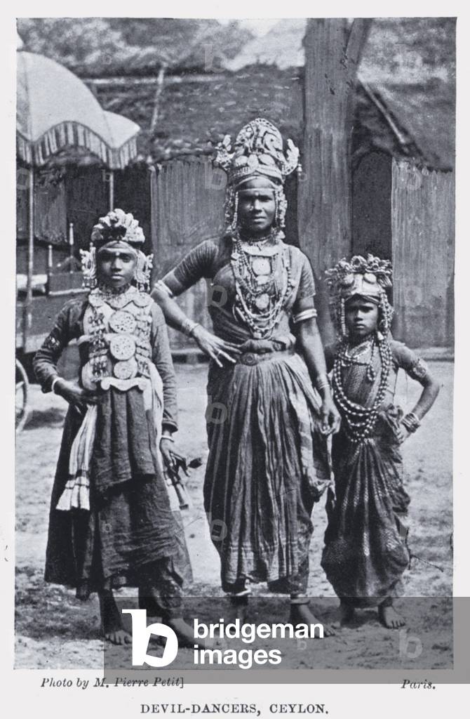 Devil-Dancers, Ceylon (b/w photo)