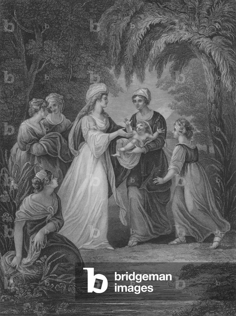 The Finding of Moses, Exodux 2, Verse 5-11 (engraving)