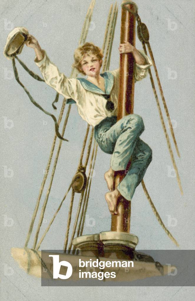 Boy, high up masthead (colour litho)