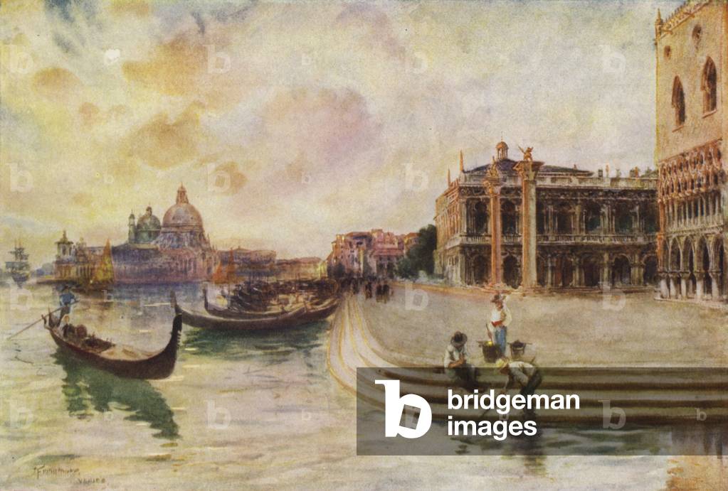 The Molo, Venice (colour litho)