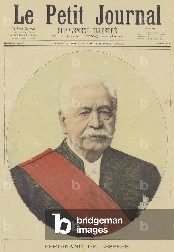 Ferdinand de Lesseps (colour litho)