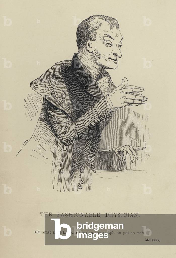 Kenny Meadows: The Fashionable Physician (engraving)