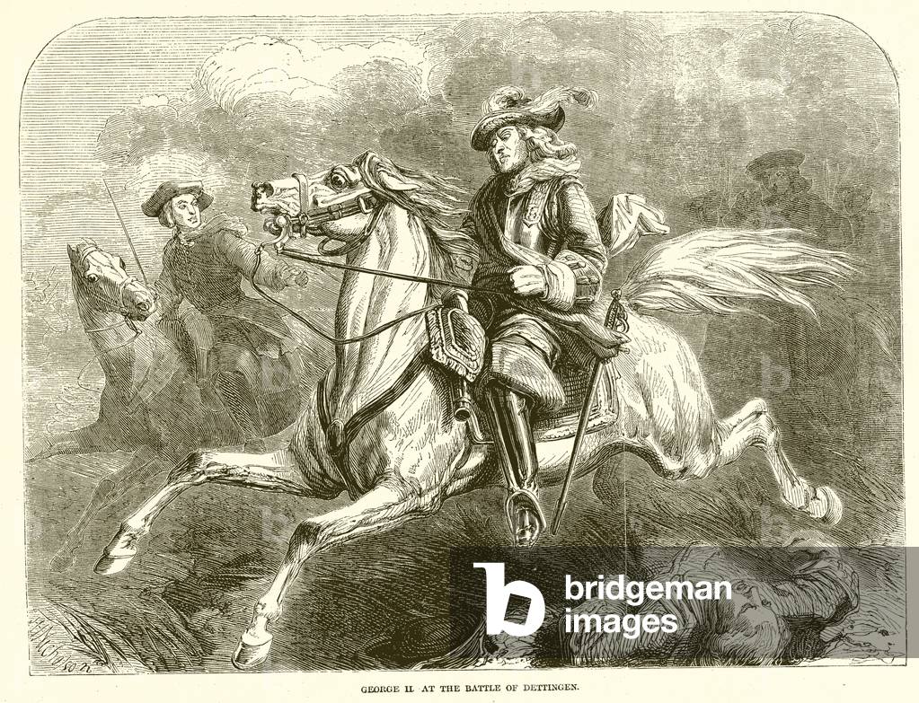 George II. at the Battle of Dettingen (engraving)