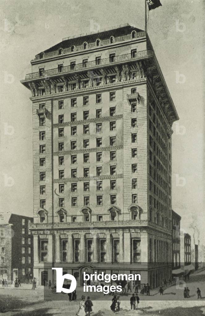 Toronto: Traders Bank Building, Corner of Yonge and Colborne Streets (b/w photo)