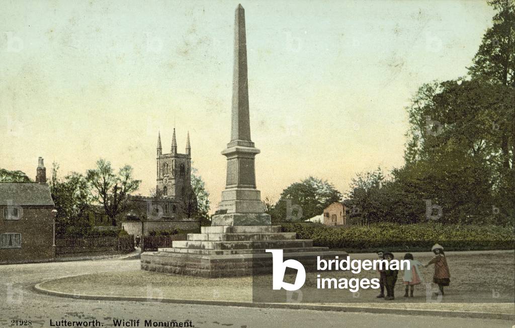 John Wycliffe Memorial, Lutterworth, Leicestershire (colour photo)