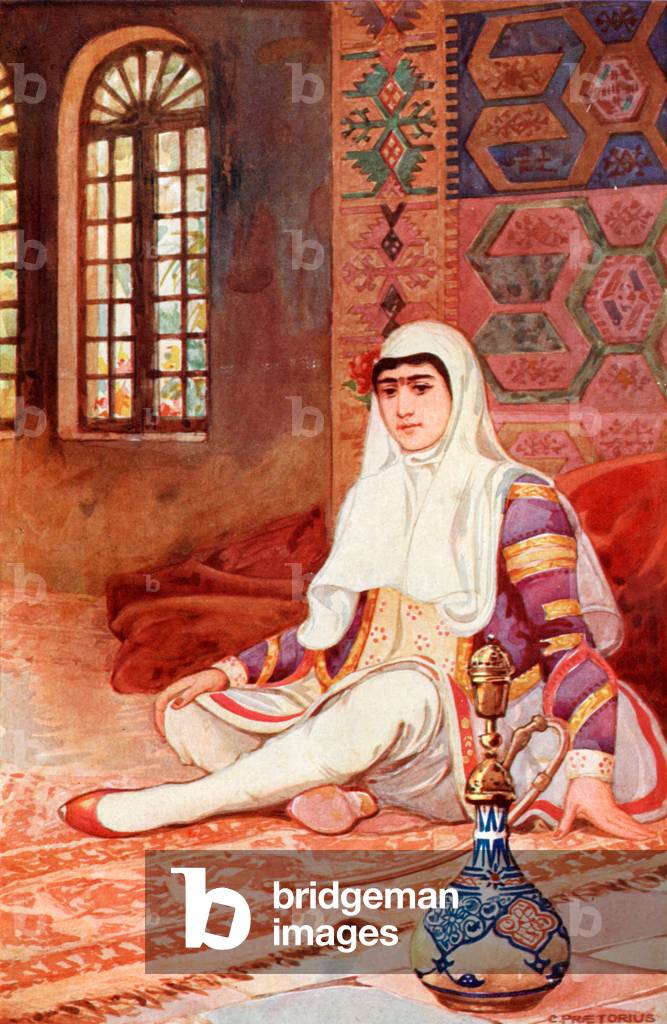 Persian Woman (colour litho)
