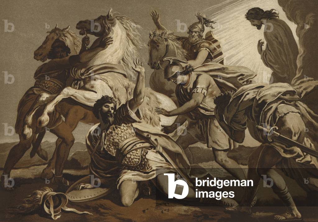 The conversion of St Paul on the road to Damascus (chromolitho)