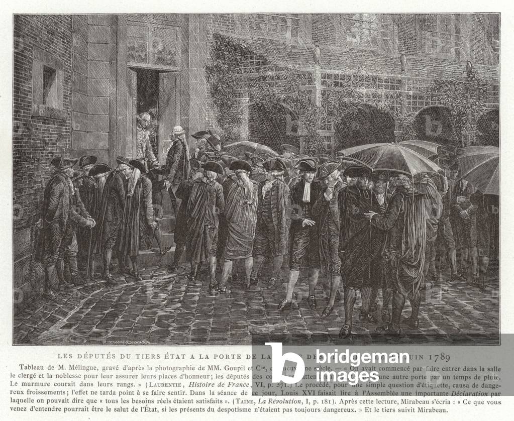 The deputies of the Third Estate at the door of the Salle des Seances, 23 June 1789 (engraving)