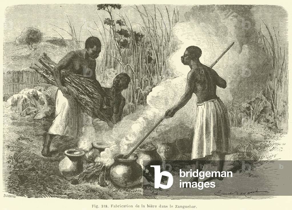 Fabrication de la biere dans le Zanguebar (engraving)