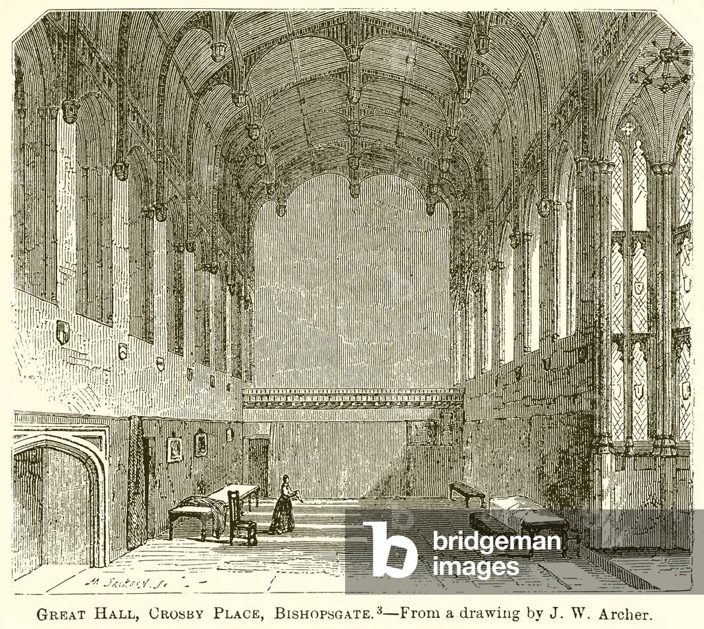 Great Hall, Crosby Place, Bishopsgate (engraving)