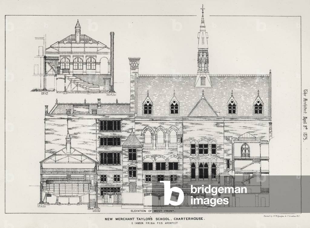 New Merchant Taylor's School, Charterhouse (engraving)
