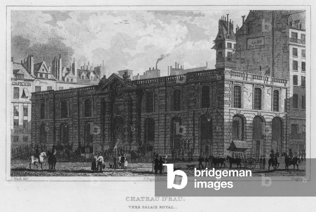 Paris, Chateau D'Eau, Vers Palais Royal (engraving)