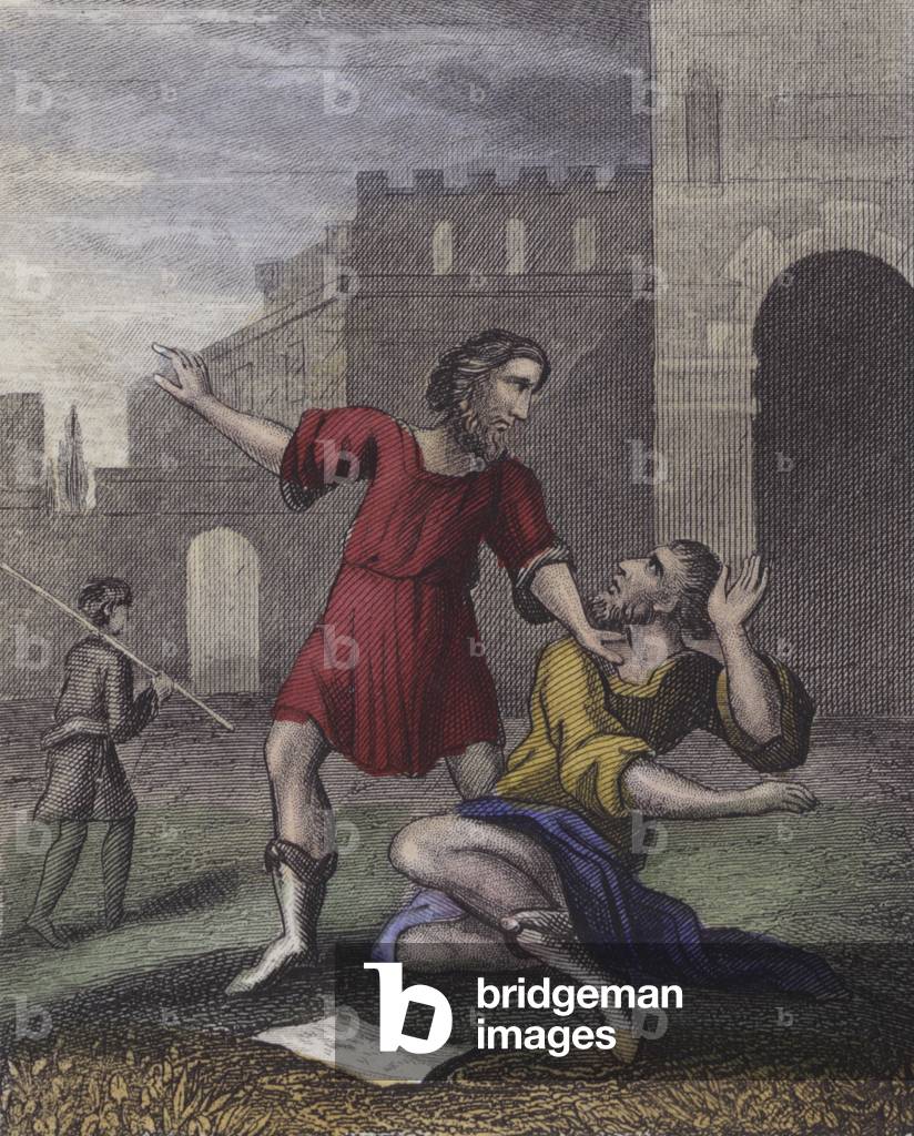 Illustration for Scripture History for the Improvement of Youth, c.1850 (coloured engraving)