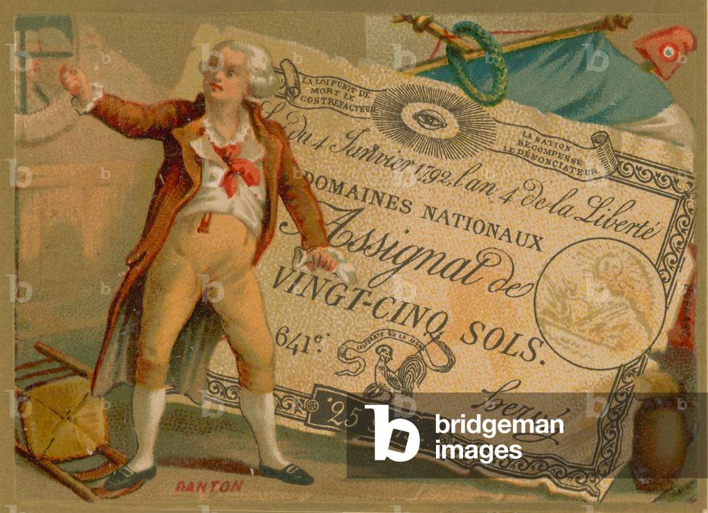 Georges Danton; French Revolutionary politician of the Jacobin party (chromolitho)