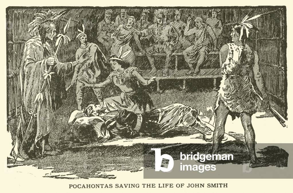 Pocahontas saving the life of John Smith (engraving)