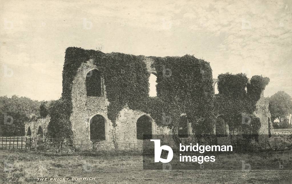 The Priory, Dunwich, Suffolk (b/w photo)