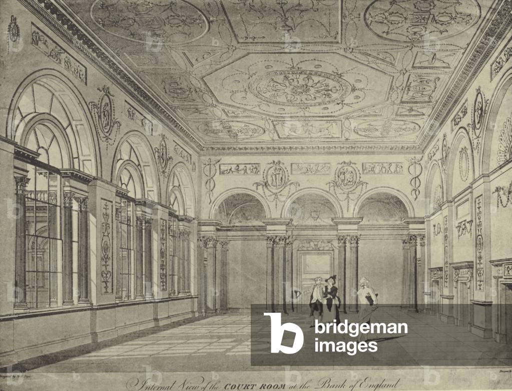 The Court Room, Bank of England, 1790 (litho)