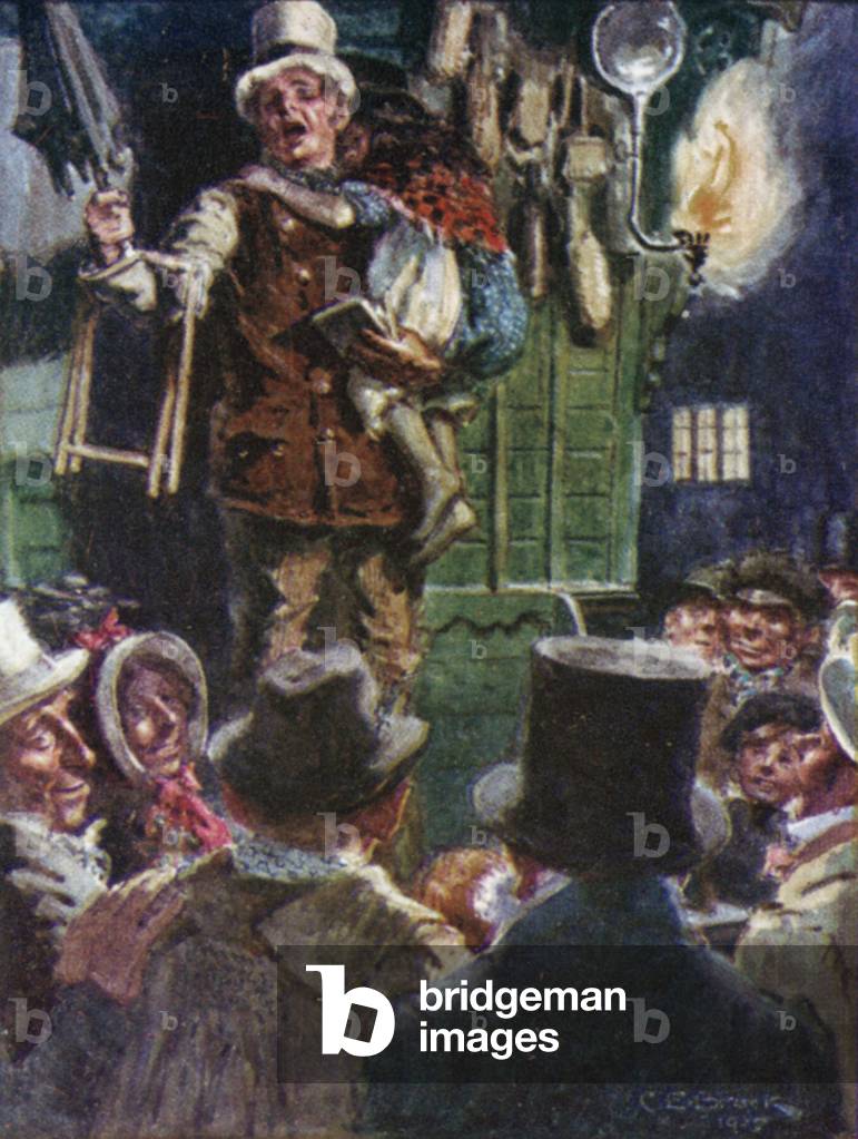 Illustration for Doctor Marigold's Prescription by Dickens (colour litho)