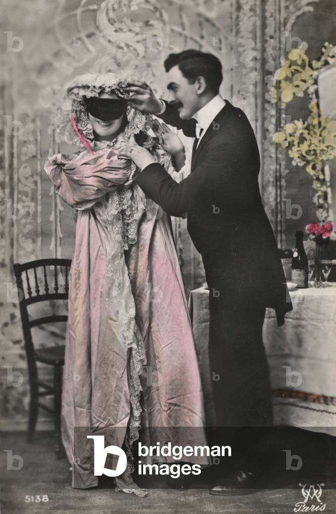 Flirting couple (colour photo)