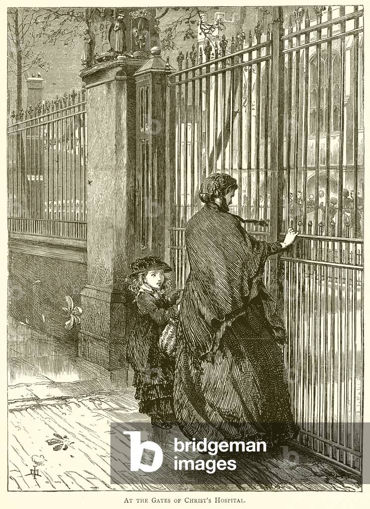At the Gates of Christ's Hospital (engraving)